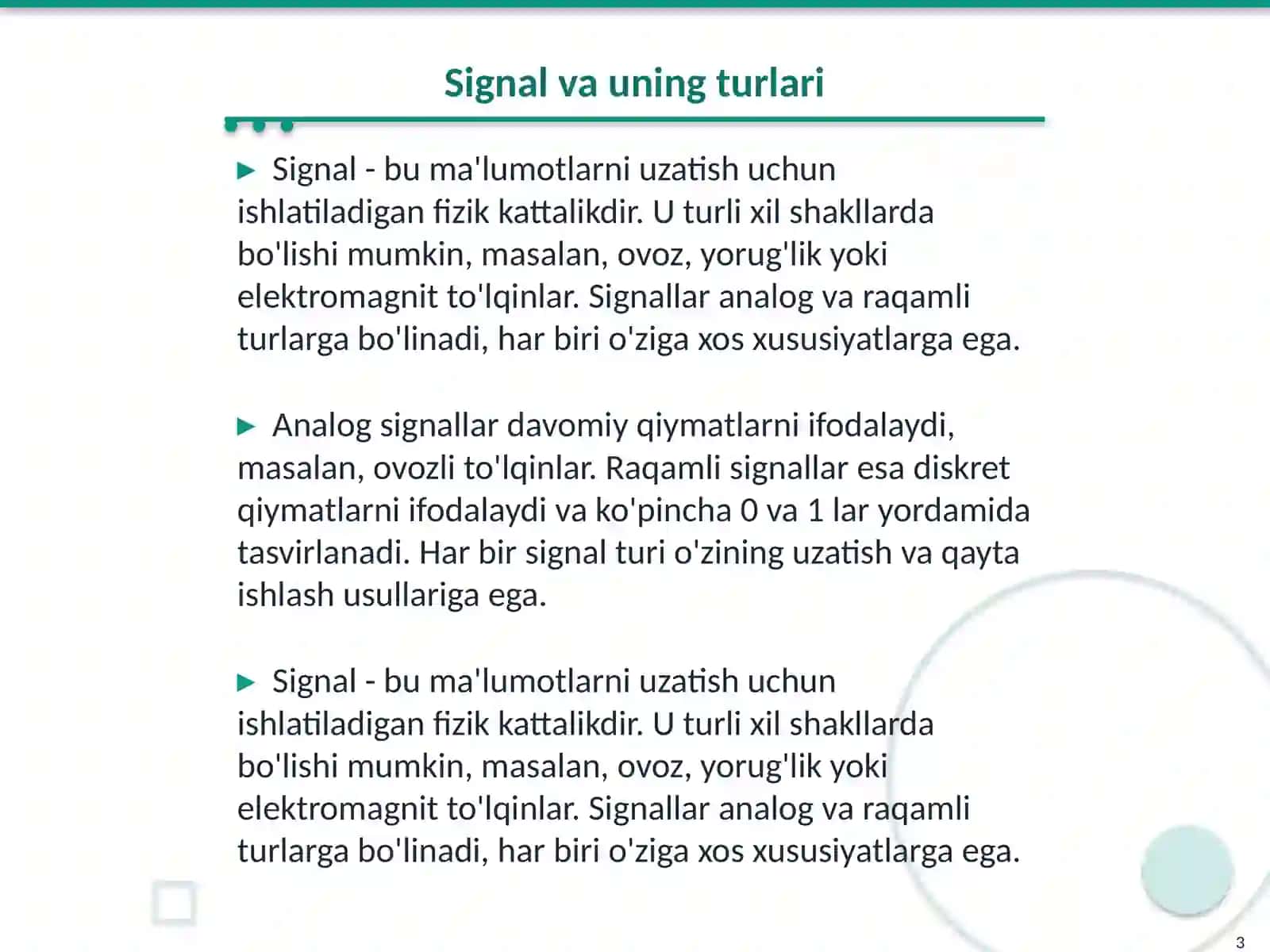 Signal sistemalar 3