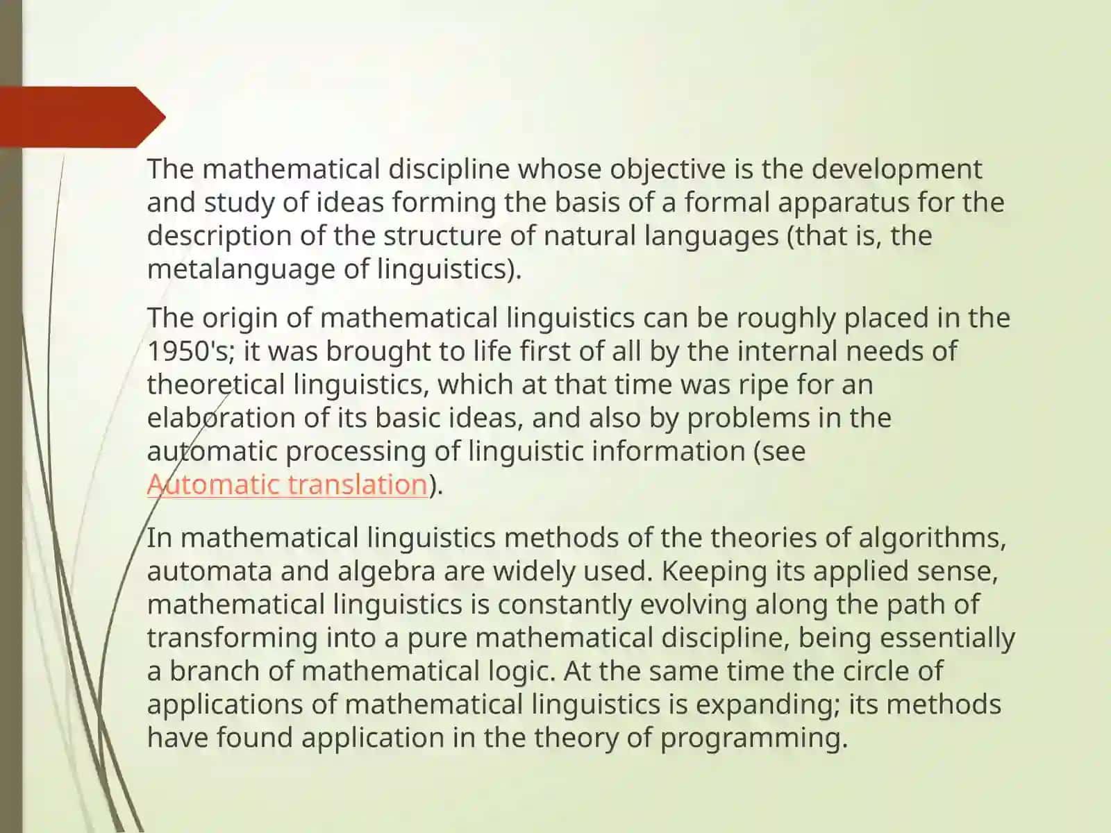 MATHEMATICAL LINGUISTICS 3