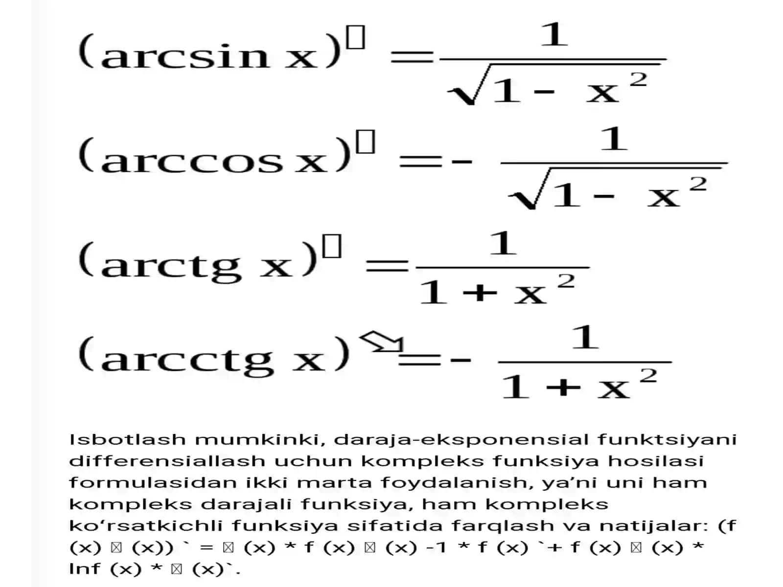 Funksiya hosilalari 3