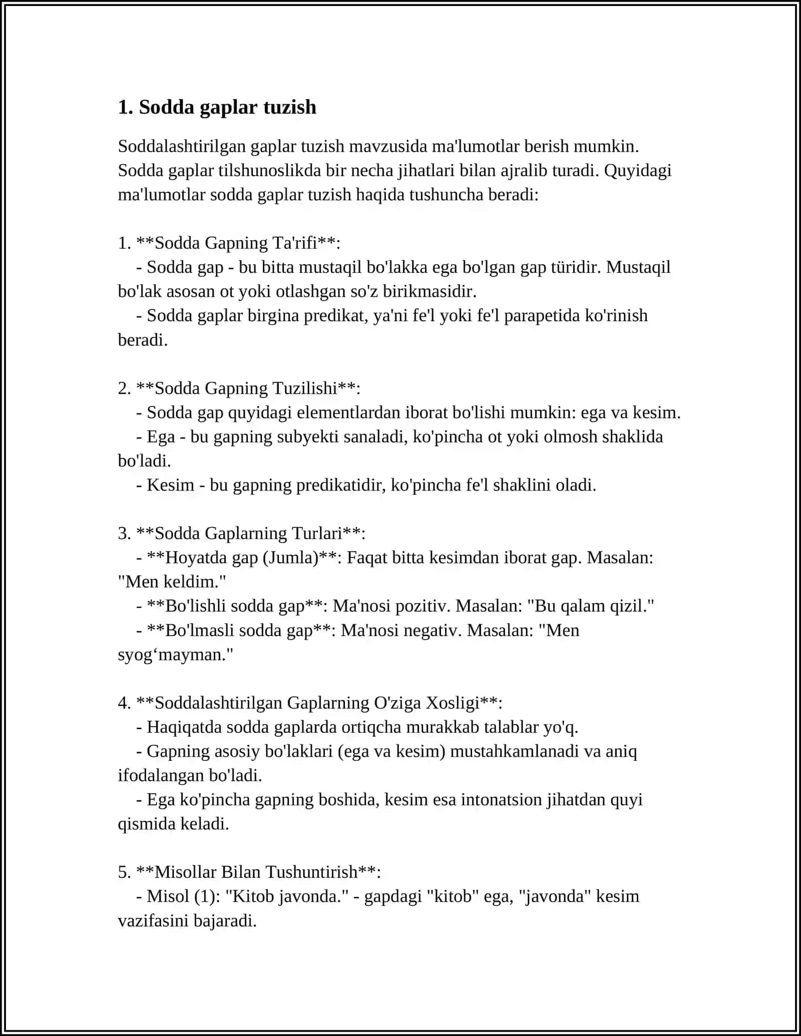Sodda gaplar tuzish 3