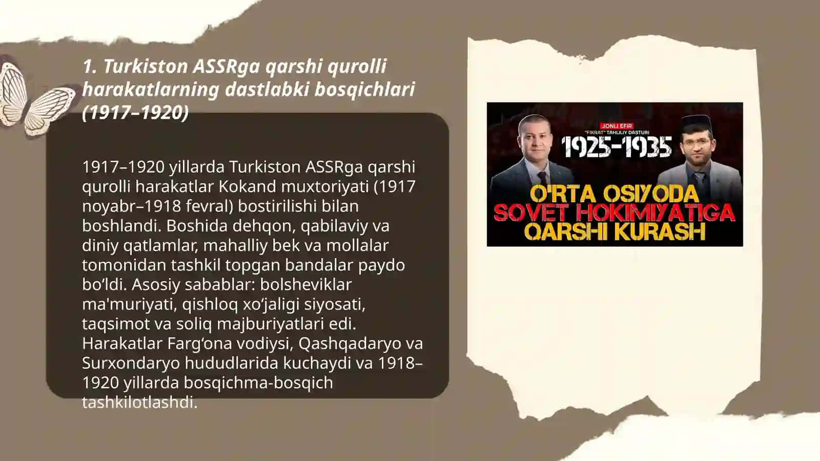 Turkistonda ASSR,BXSR va XXSR sovet hokimiyatiga qarshi qurolli harakatlar 3