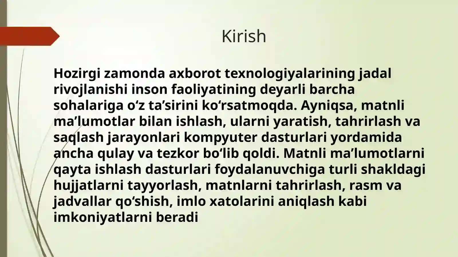 Matnli ma’lumotlarni qayta ishlash dasturlari tushunchasi 3