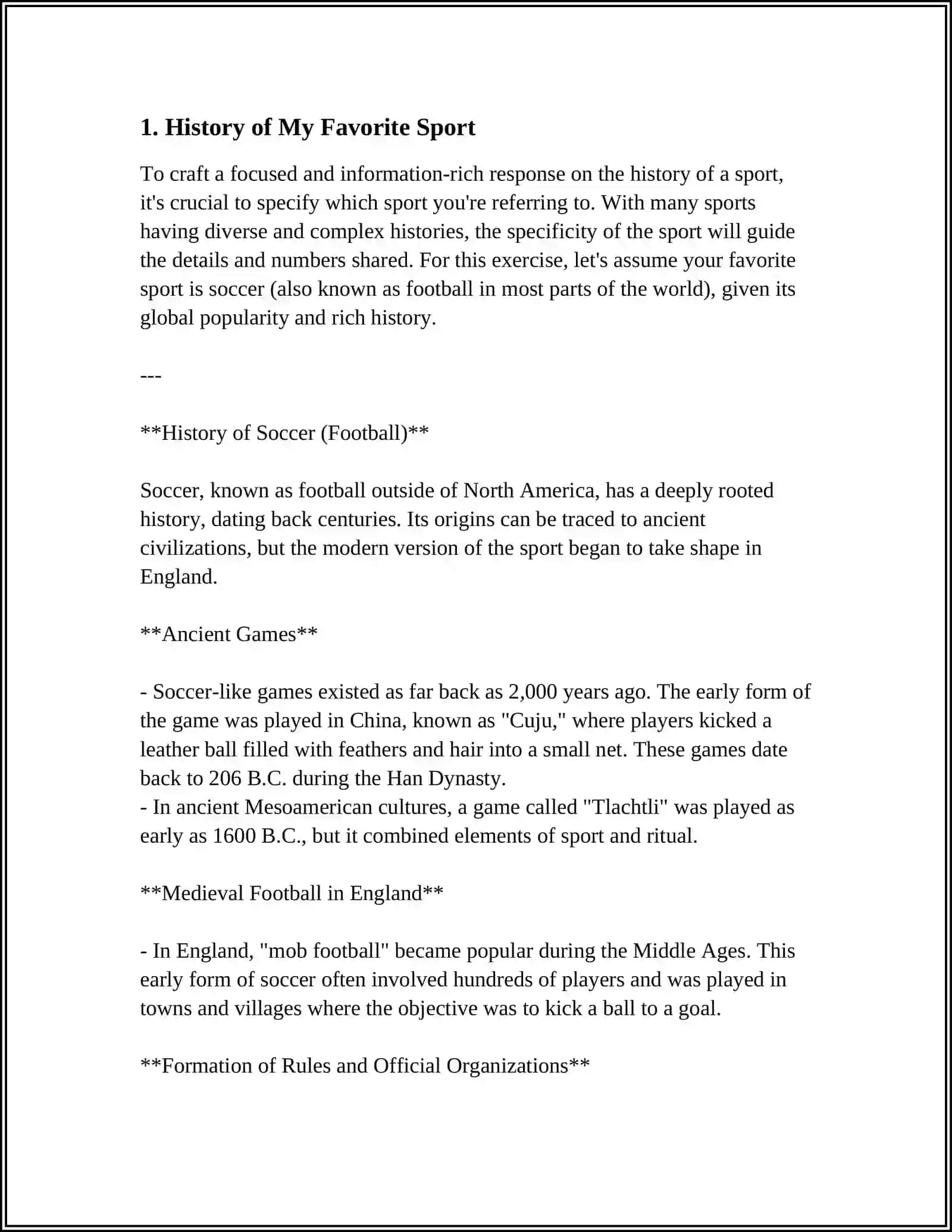WRITE ABOUT YOUR FAVORITE SPORT 3
