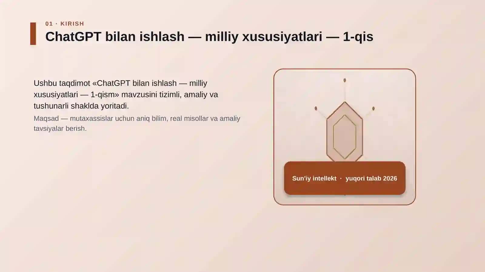 ChatGPT bilan ishlash — milliy xususiyatlari — 1-qism 3