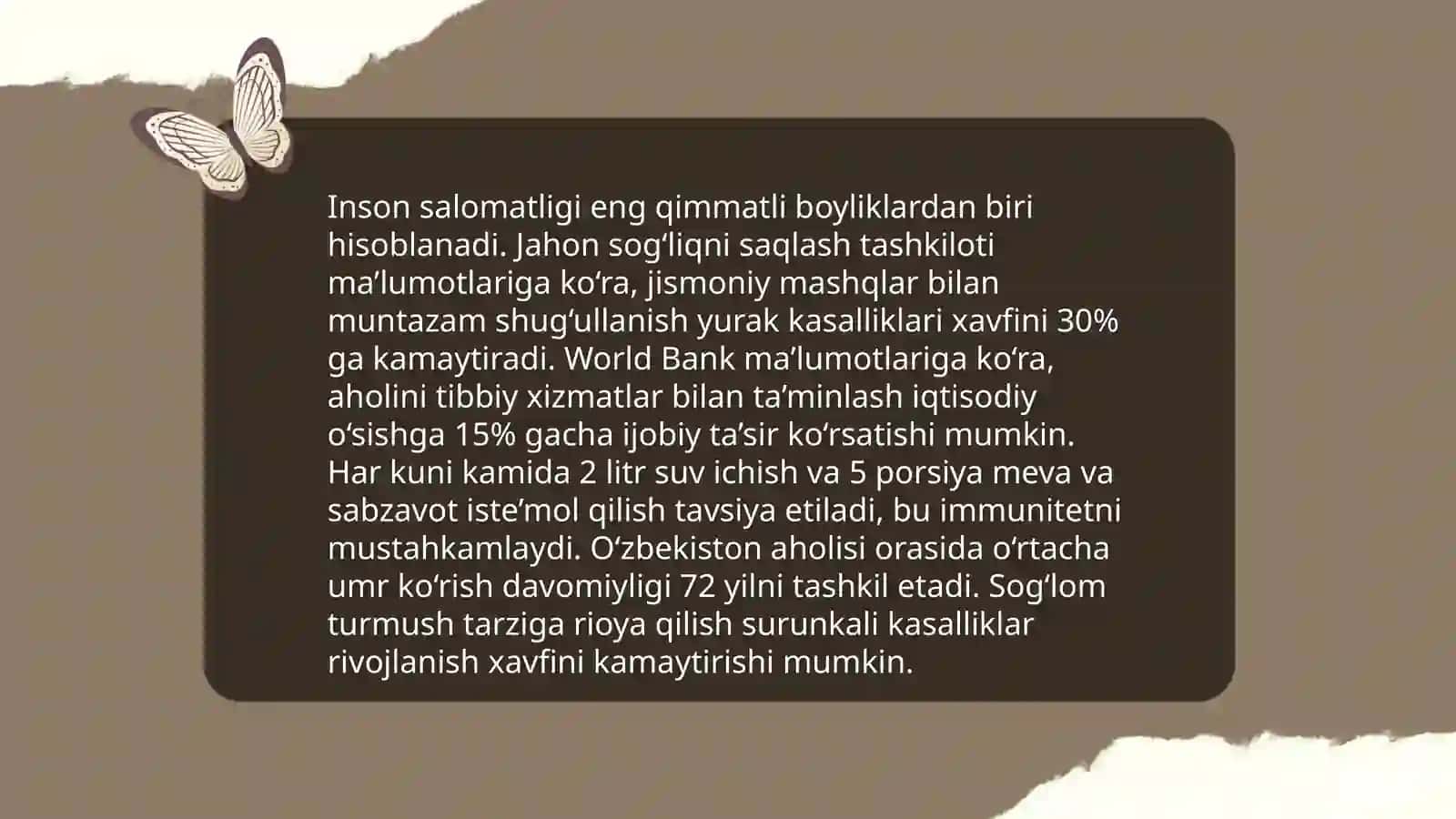 Inson Salomatligi 3