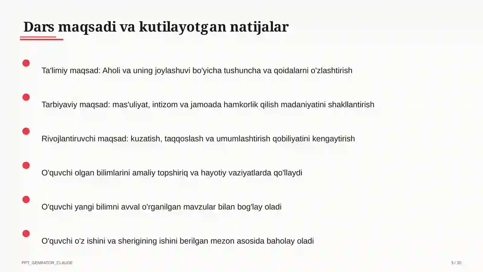 Aholi va uning joylashuvi (6-sinf) 3