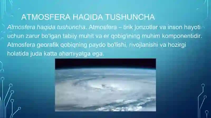 atmosfera qavatlariga taʼrif 3