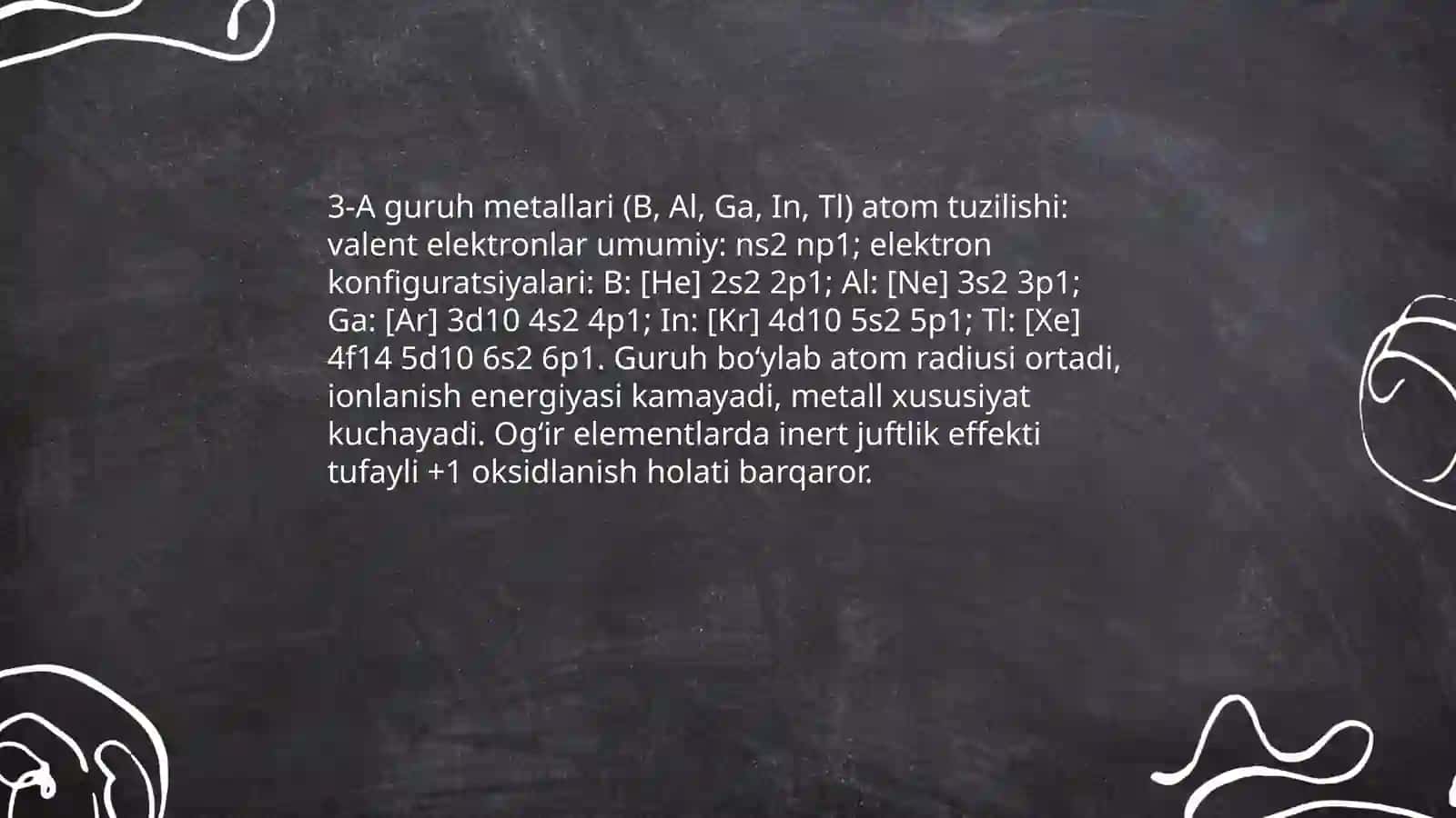 3-A guruh metallarining atom tuzilishi 3
