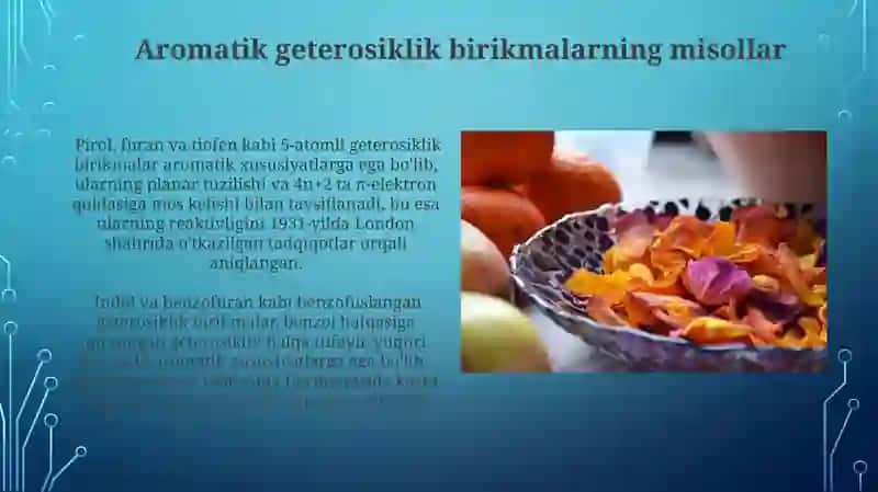 Aromatik geterosiklik birikmalarning misollar 3