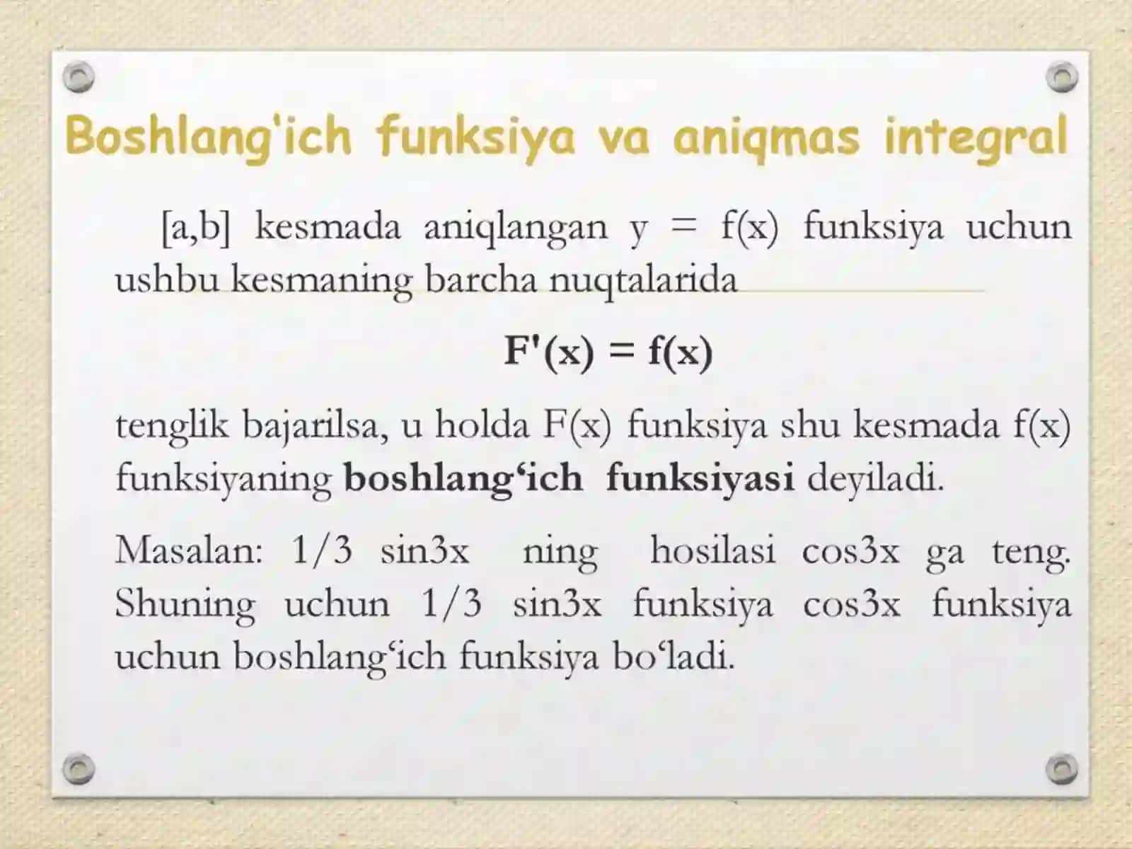 Integrallar jadvali 3