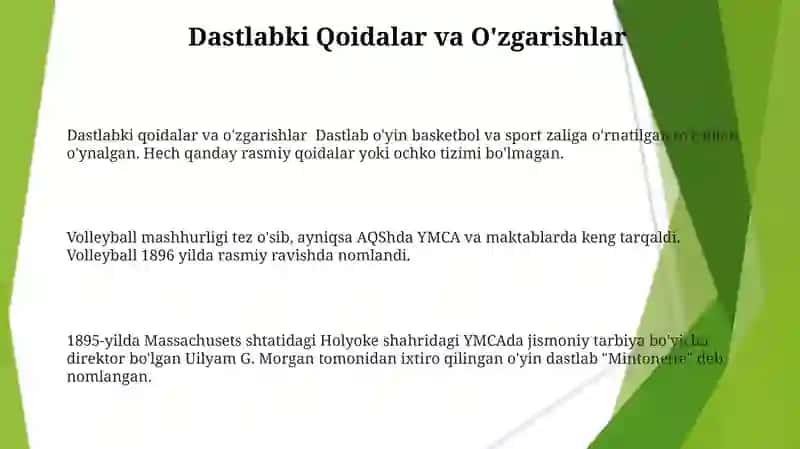 Voleybol uyini tarixi 3