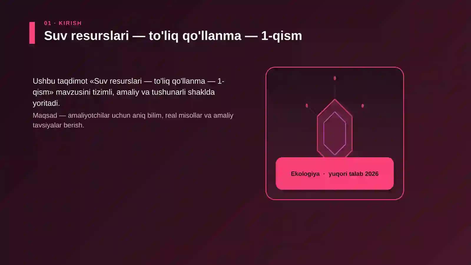 Suv resurslari — to'liq qo'llanma — 1-qism 3