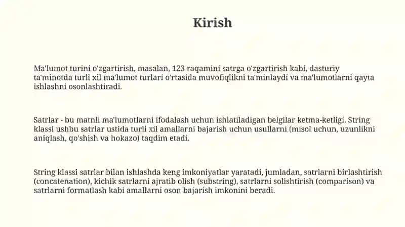 Ma'lumot turlarini o'zgartirish 3