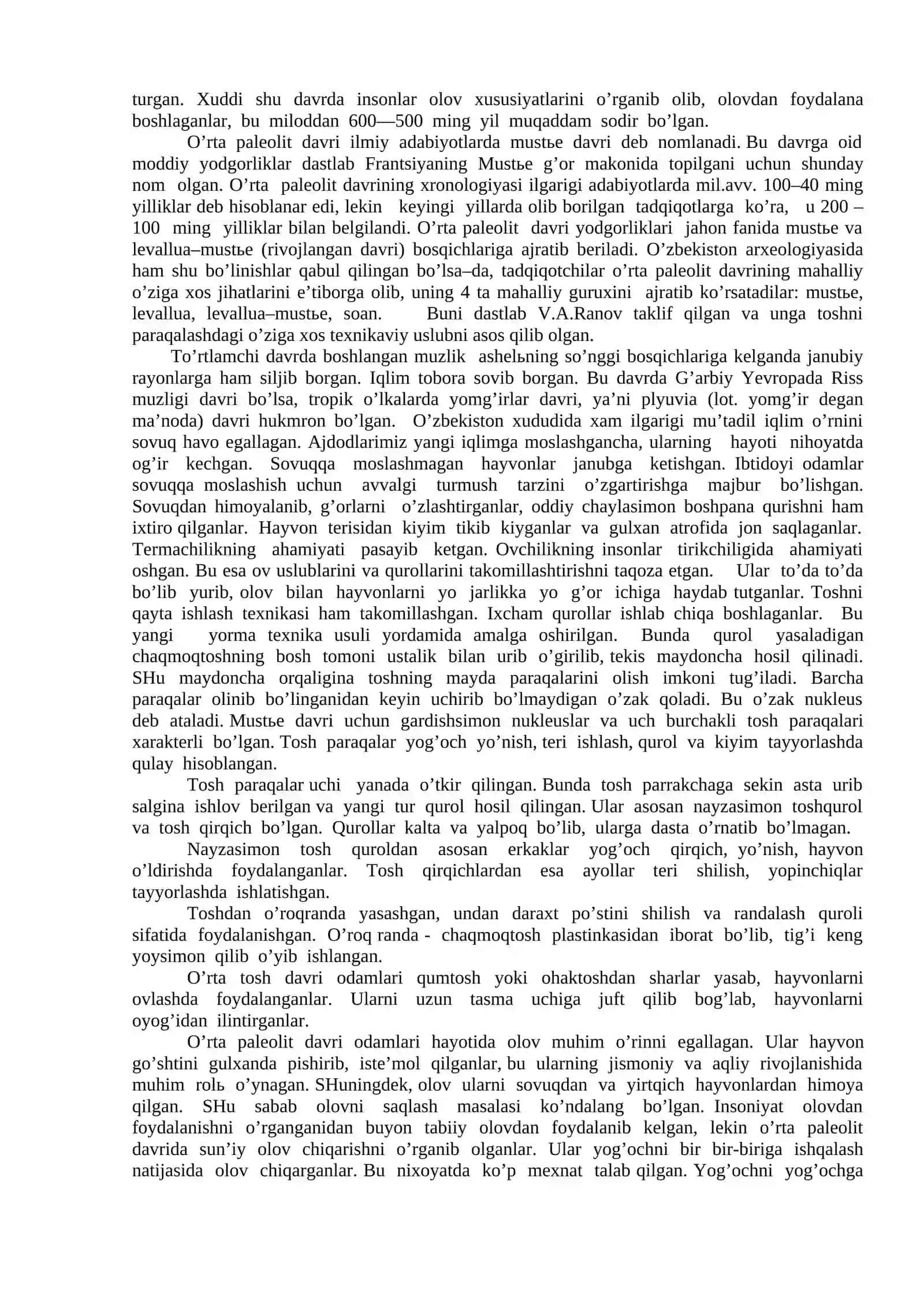 Paleolit davri xususiyatlari 3