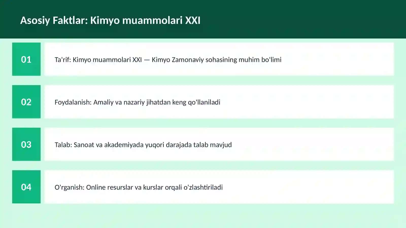 Kimyo muammolari XXI 3