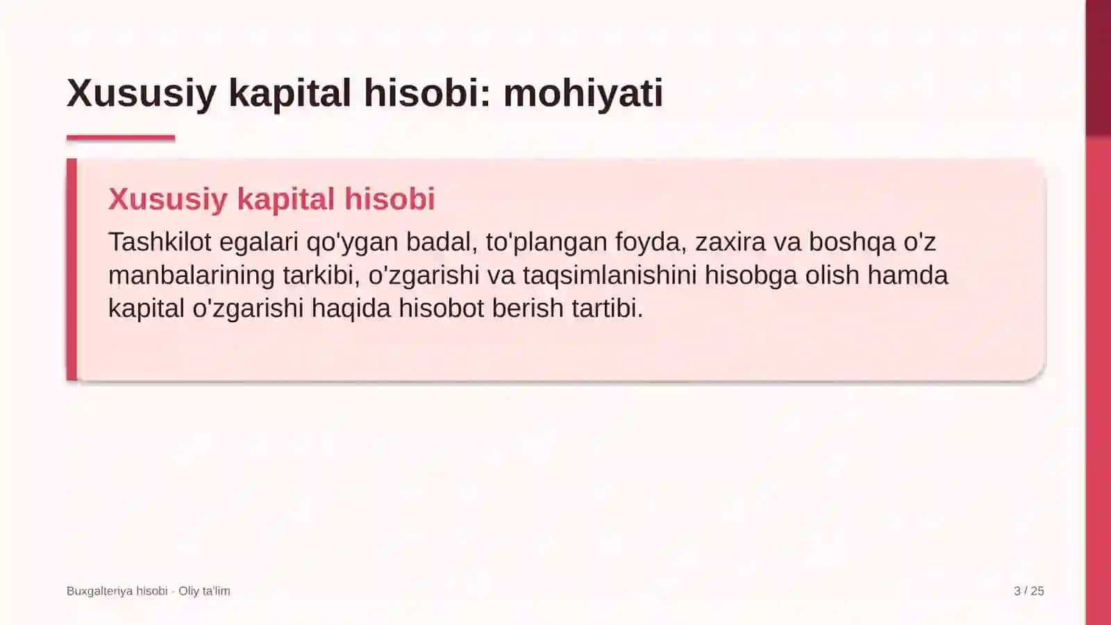 Eshik-rom ishlab chiqarish korxonalarida xususiy kapital hisobi 3