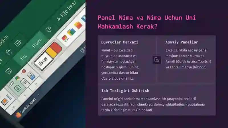 Excelda Panellar va Oynalarni Interfeysga Mahkamlash 3