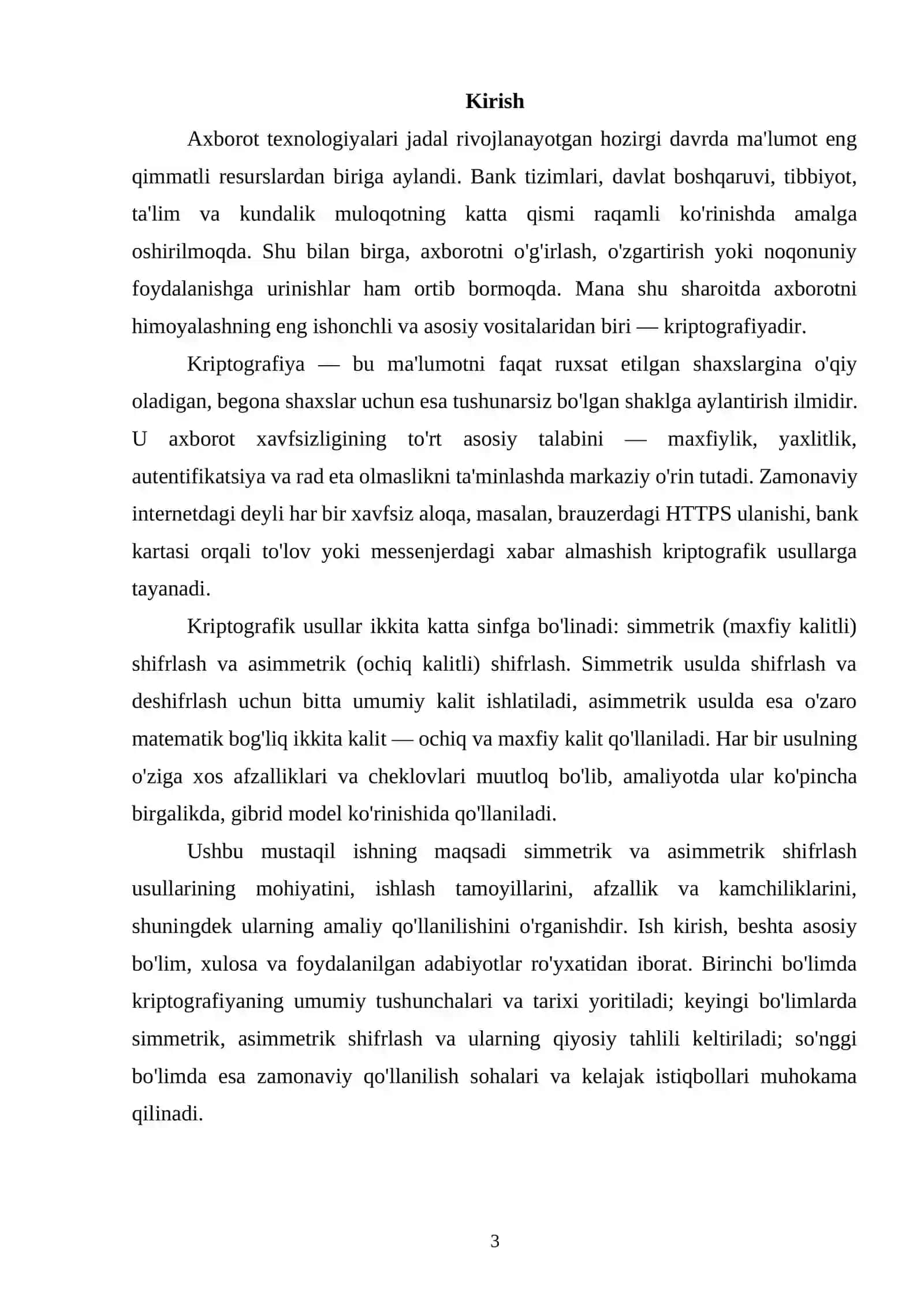 Kriptografiya usullari: simmetrik va asimmetrik shifrlash 3