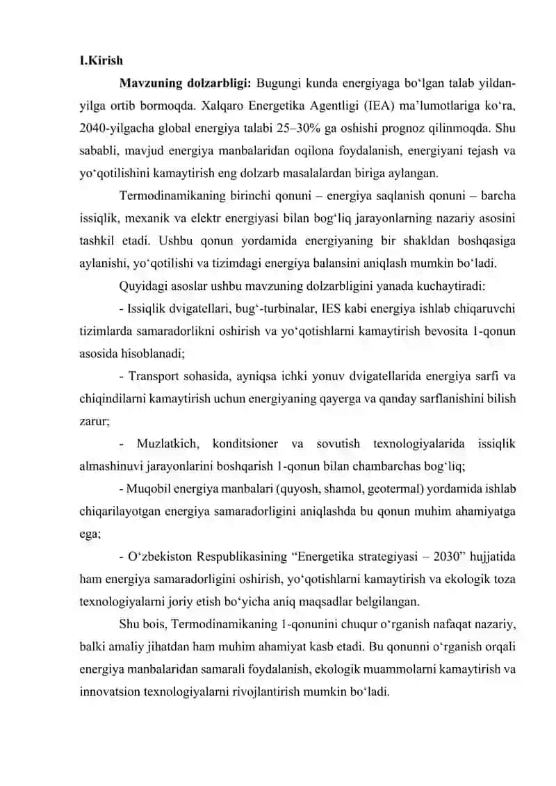 Termodinamikaning 1-qonuni 3