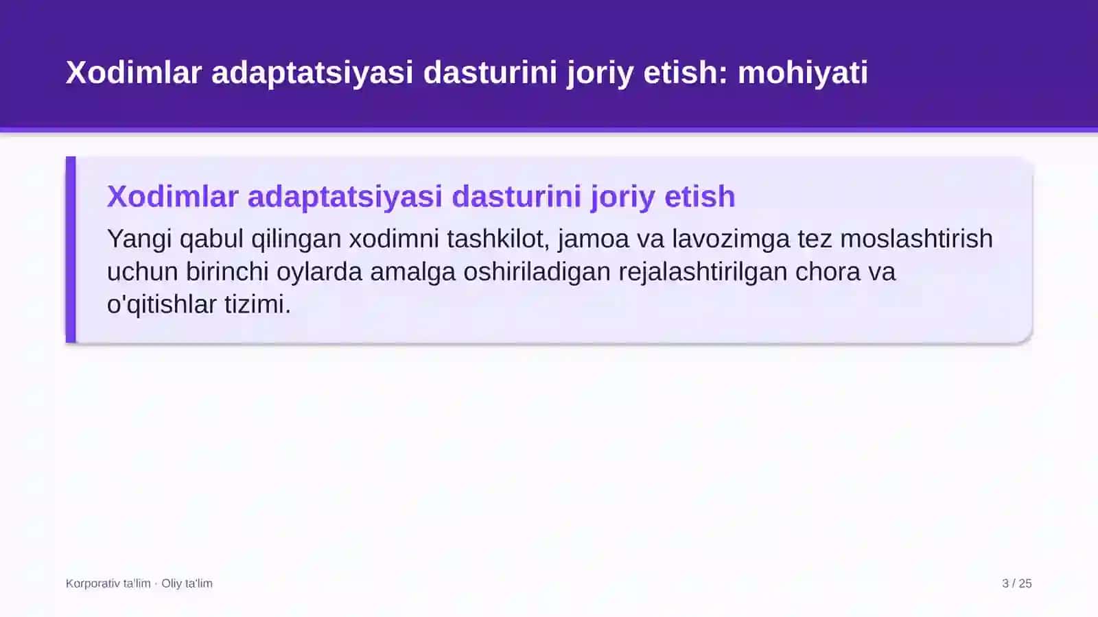 Keytering xizmatida xodimlar adaptatsiyasi dasturini joriy etish 3