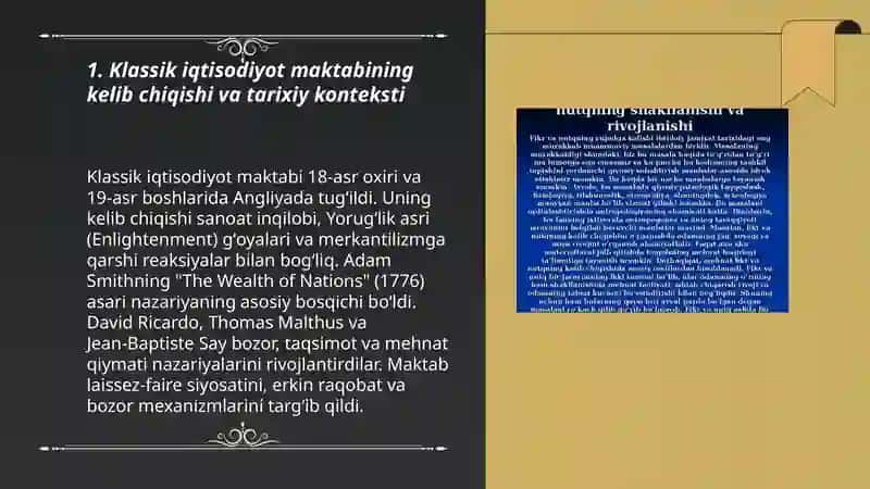 Klassik iqtisodiyot maktabni vujudga kelishi 3