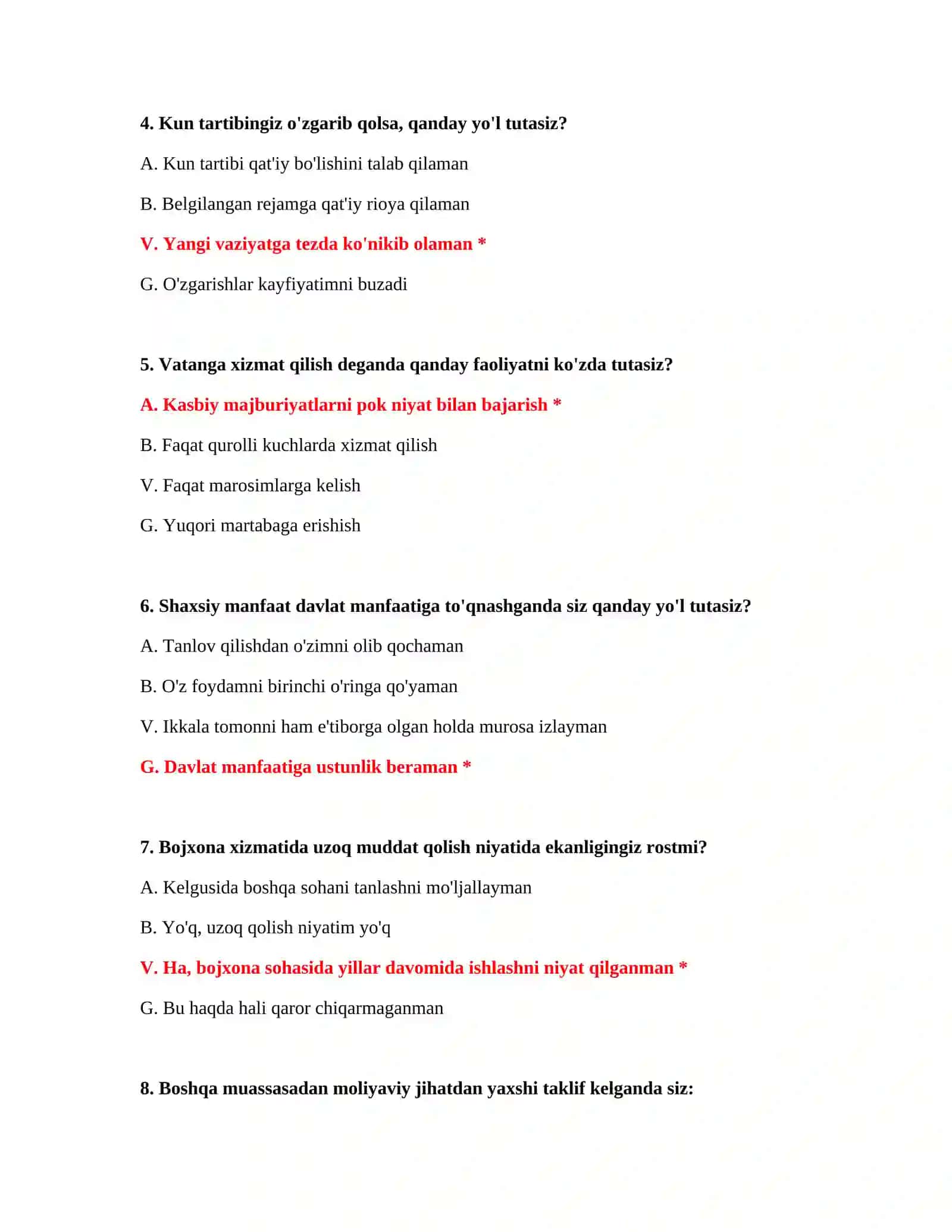 Bojxona testlari 200 ta 3