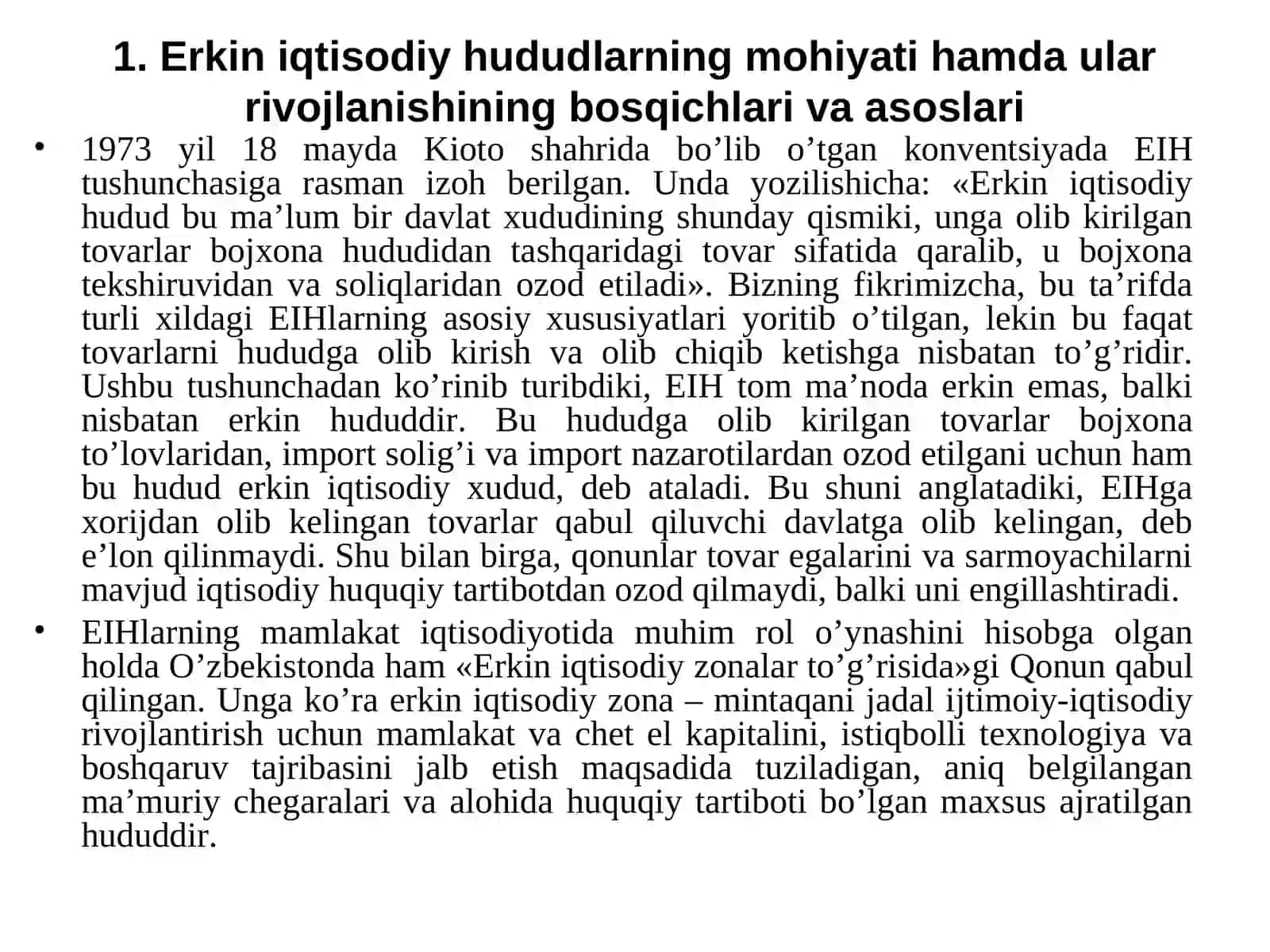 Iqtisodiyotga investitsiyalarni jalb etishda erkin iqtisodiy hududlarning o’rni 3