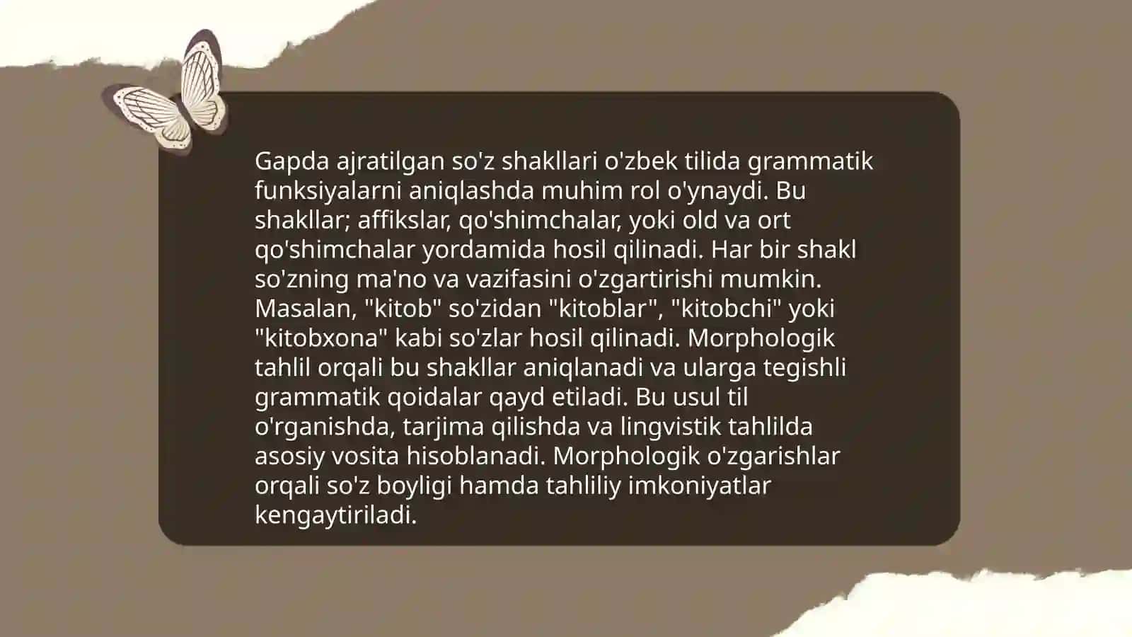 Gapda ajratilgan so'z shakllari 3