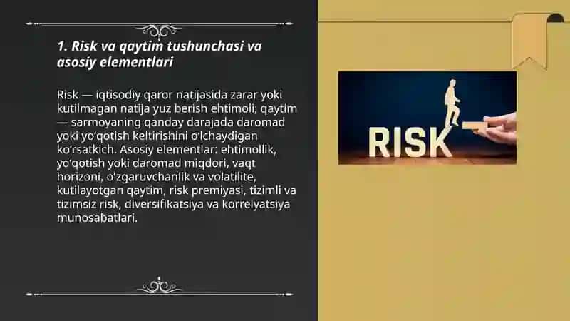 Risk va qaytim 3