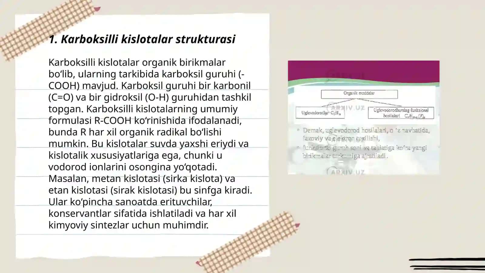 Karbosiklli birikmalar va ularning funksional hosilalari 3