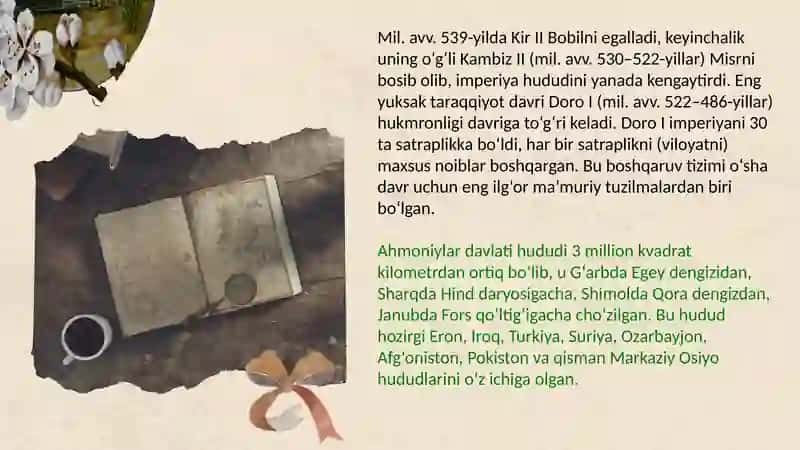 Ahmoniylar davri madaniyati 3