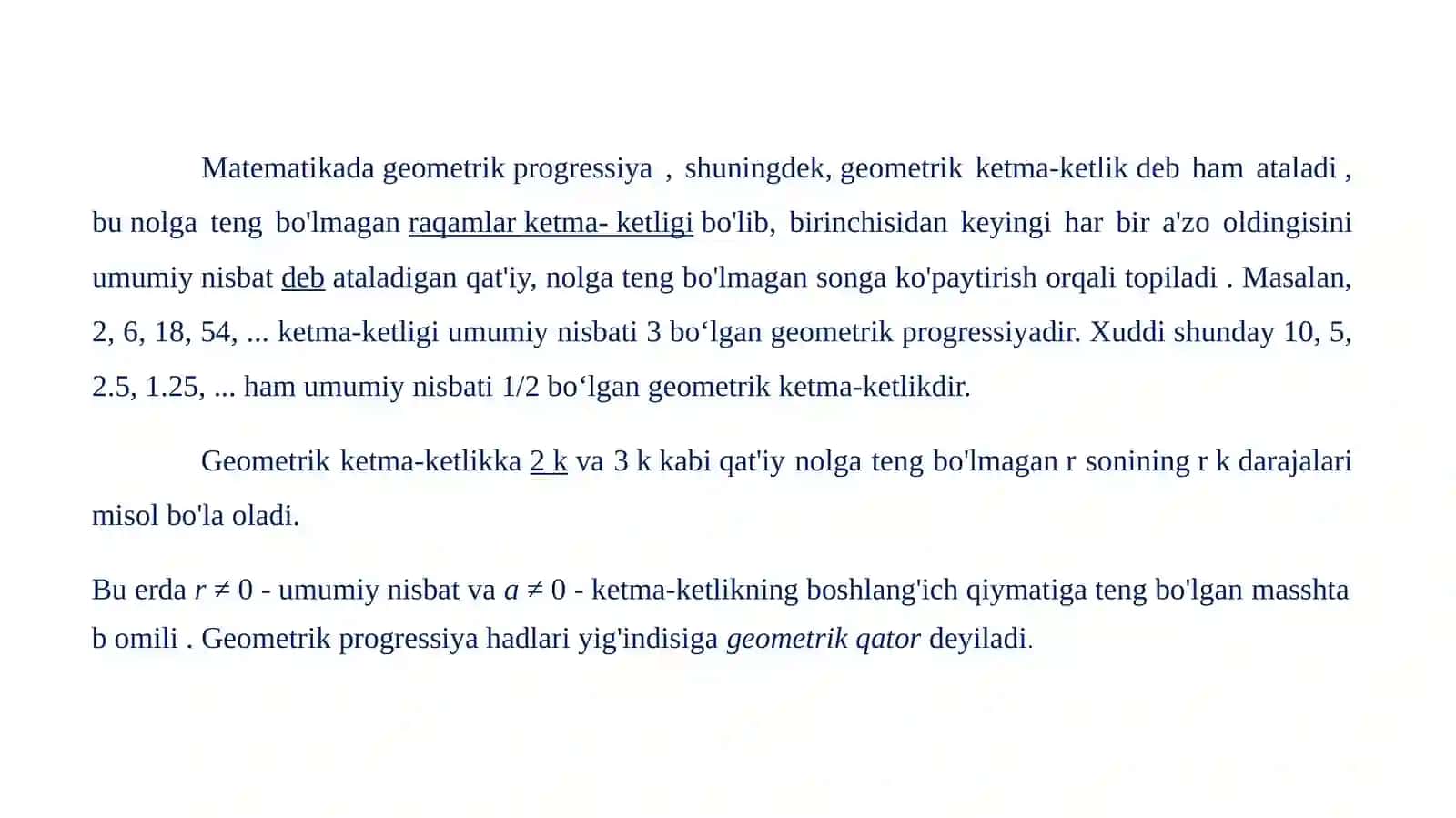 GEOMETRIK PROGRESSIYA 3