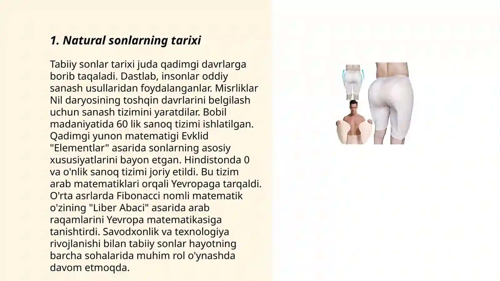 Natural sonlarning tarixi 3