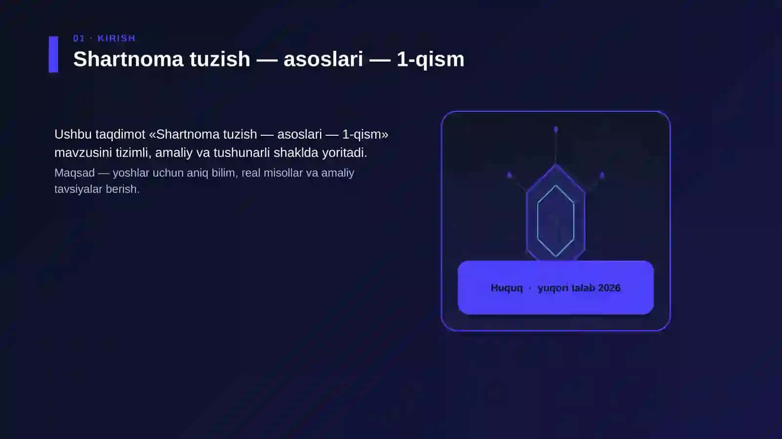 Shartnoma tuzish — asoslari — 1-qism 3