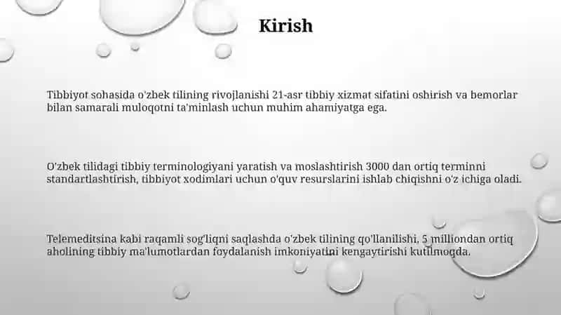 O'zbek Tilida Tibbiyot 3