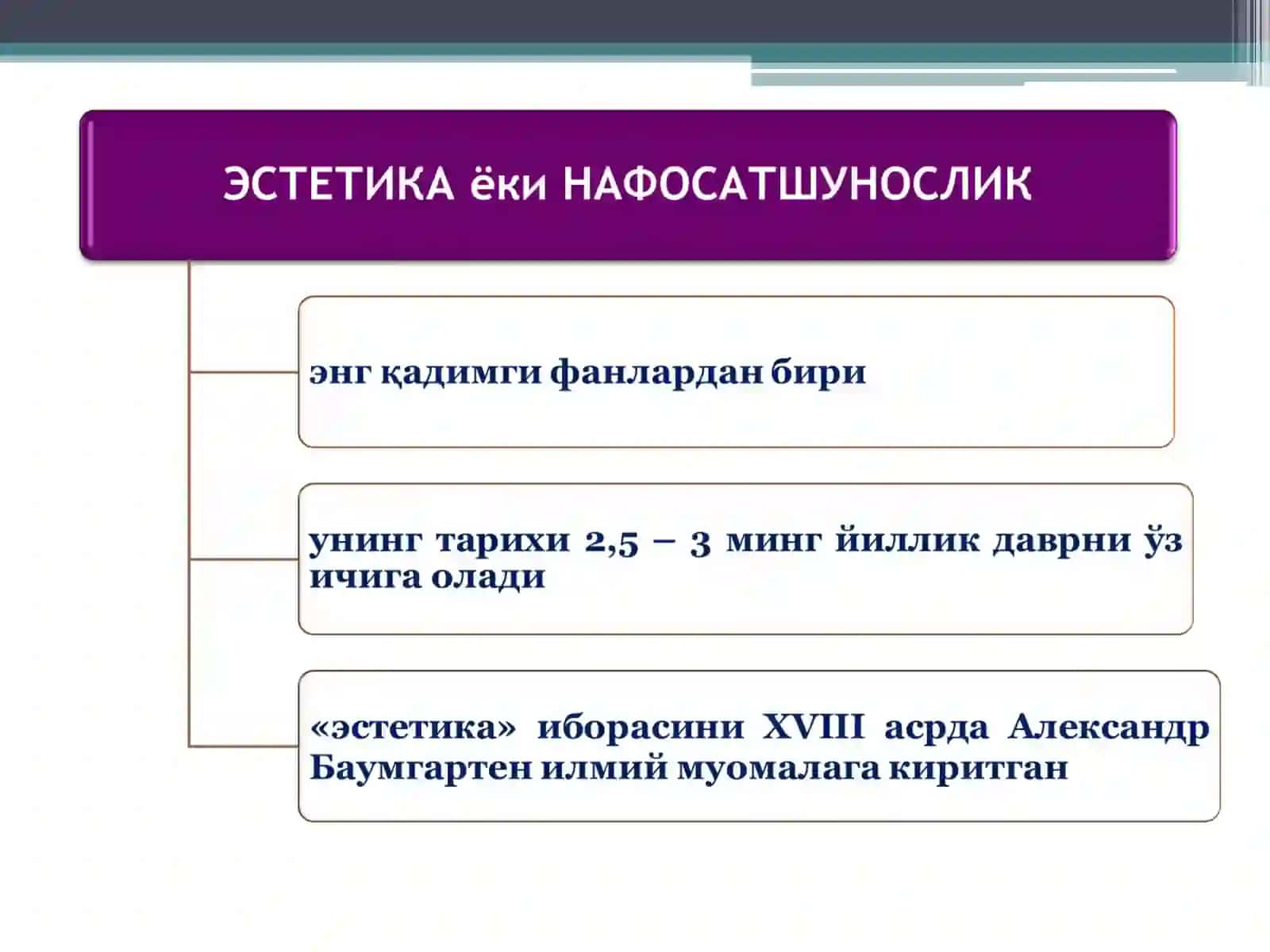 13-маъруза мавзуси:Эстетика 3