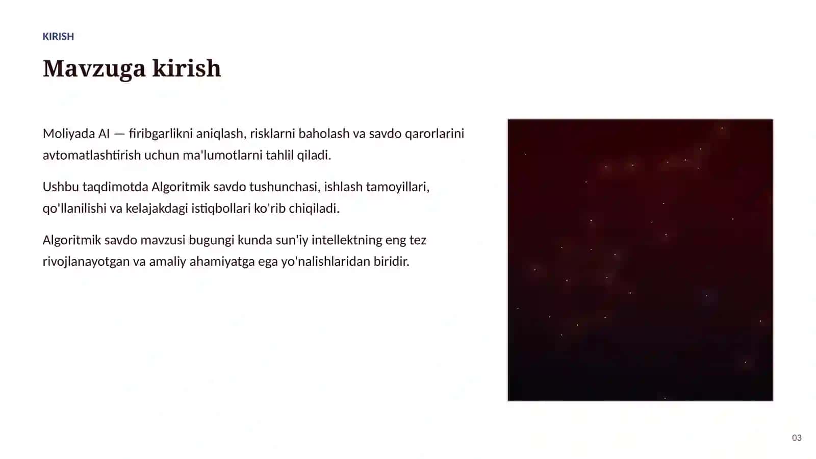 SUN'IY INTELLEKT • AI MOLIYADA 3