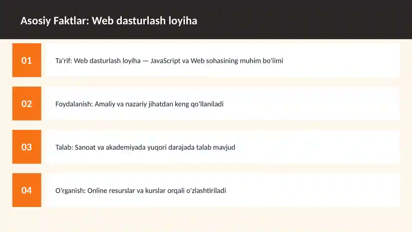 DASTURLASH | JAVASCRIPT VA WEB 3