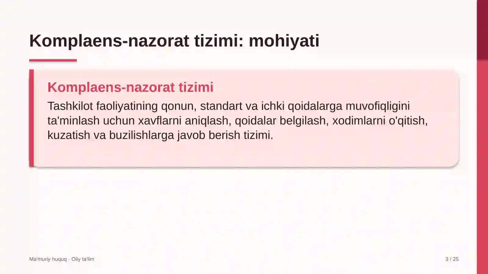 Akademik litseylarda komplaens-nazorat tizimi 3