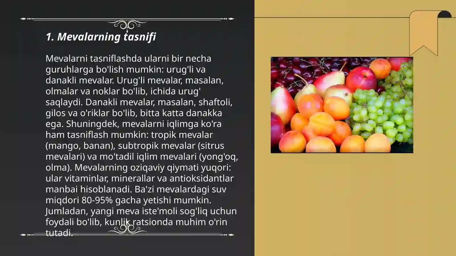 Mevalarning tasnifi 3