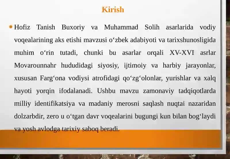 Hofizi Tanish Buxoriy va Muhammad Solih asarlaridagi voqealarining qiyosiy tahlili 3