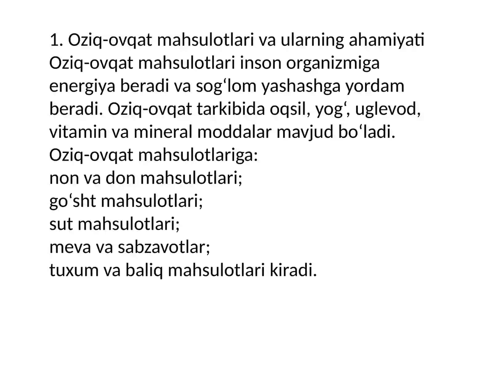 Oziq-ovqat va qishloq xo‘jaligi 3