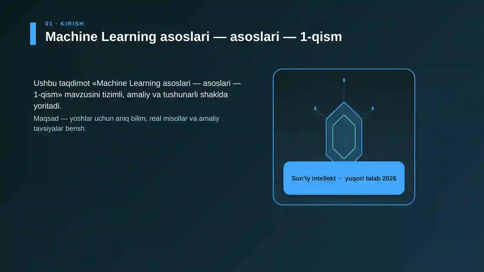 Machine Learning asoslari — asoslari — 1-qism 3