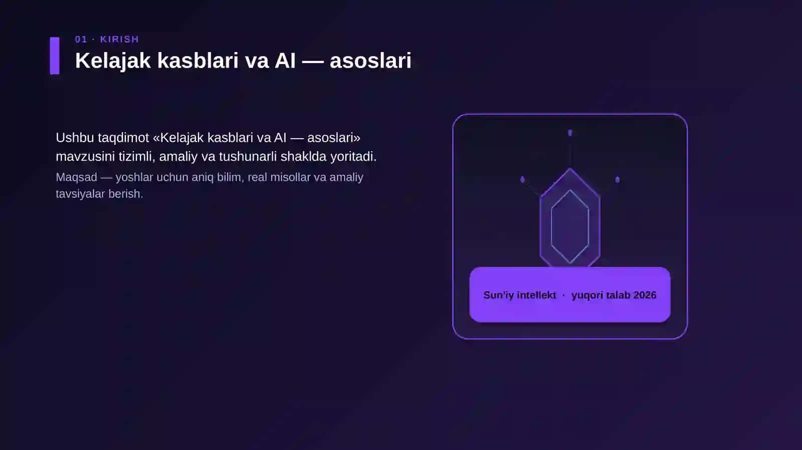 Kelajak kasblari va AI — asoslari 3