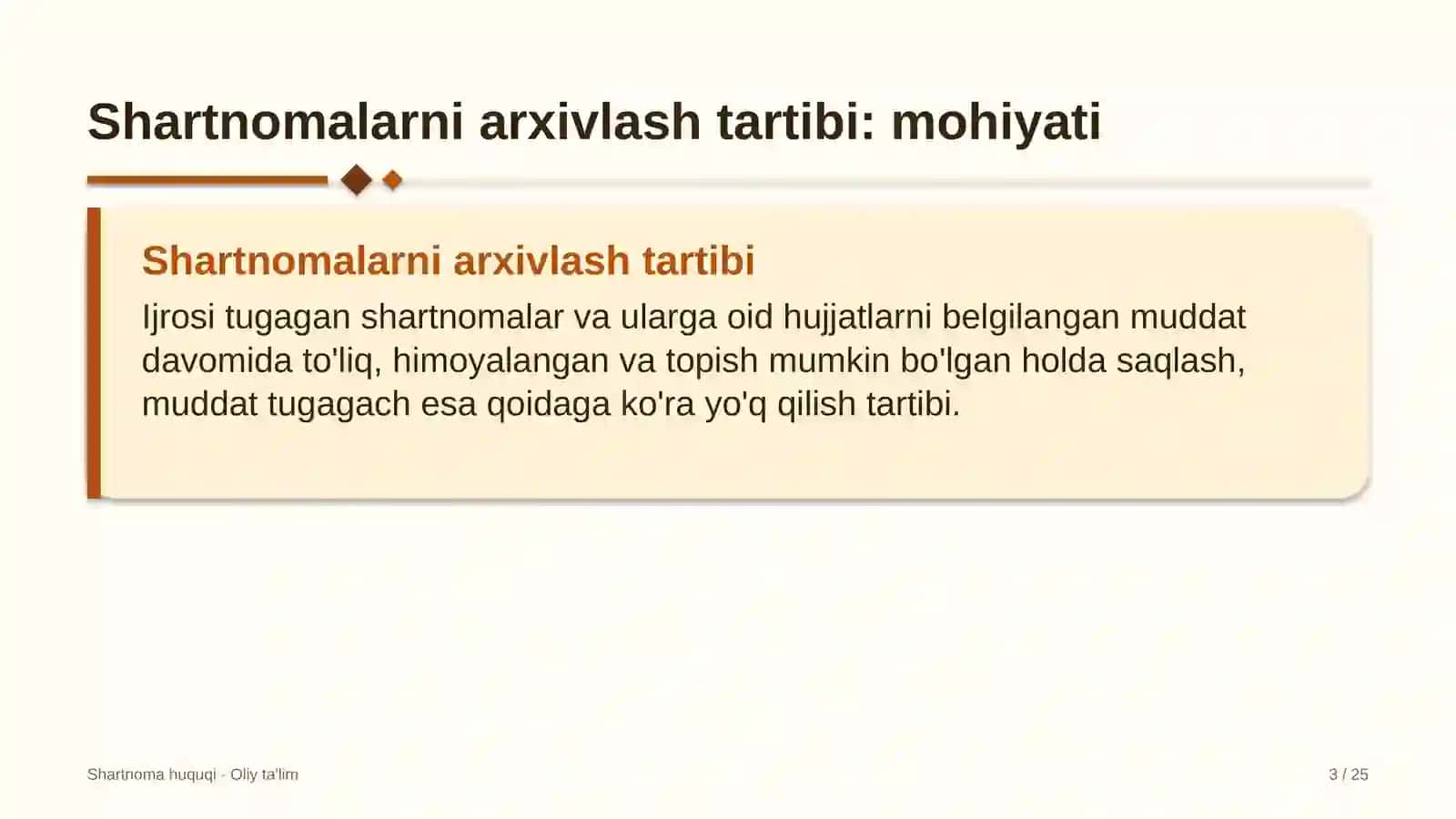 ovchilik turizmida shartnomalarni arxivlash tartibi 6209 3