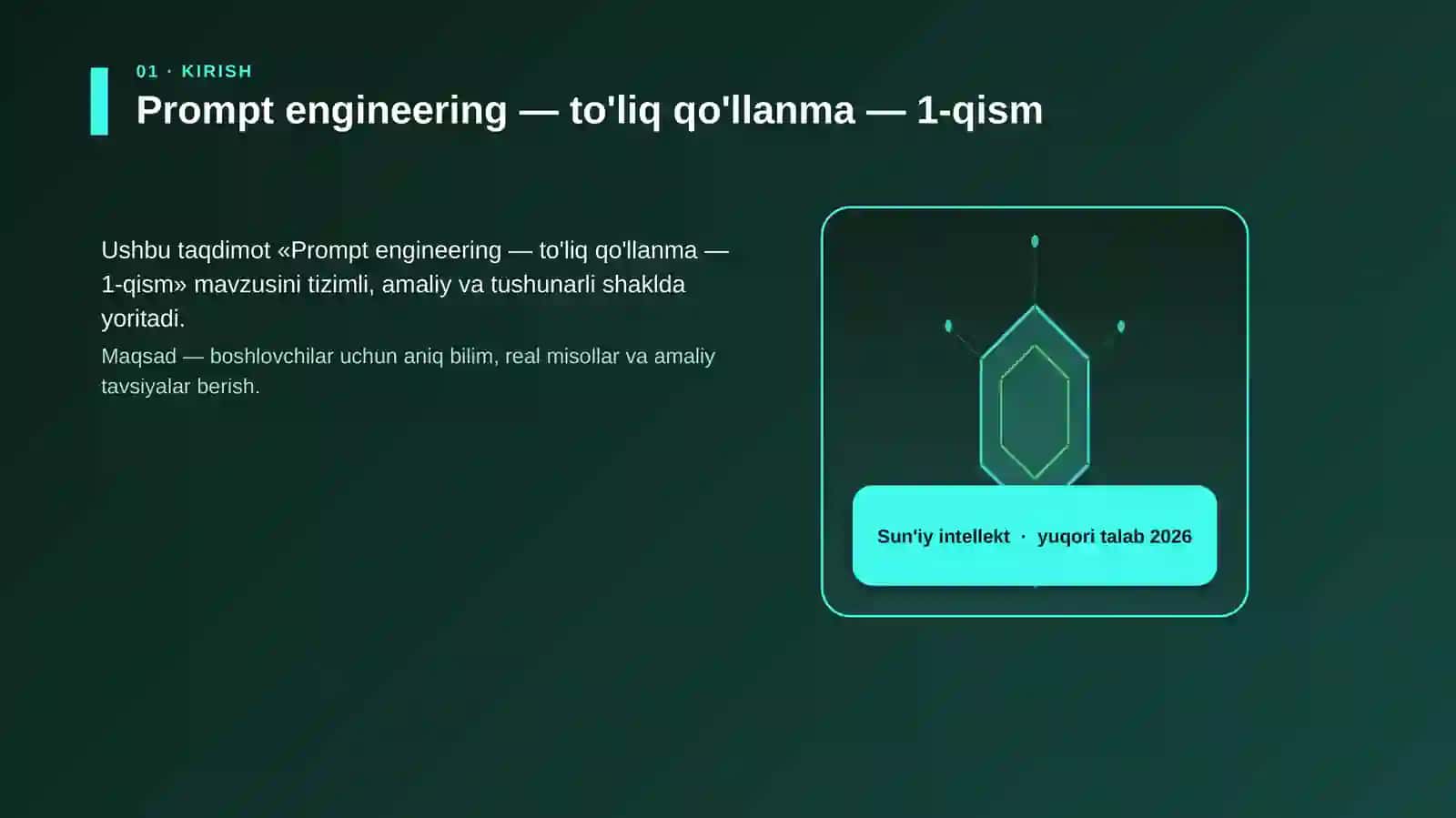 Prompt engineering — to'liq qo'llanma — 1-qism 3