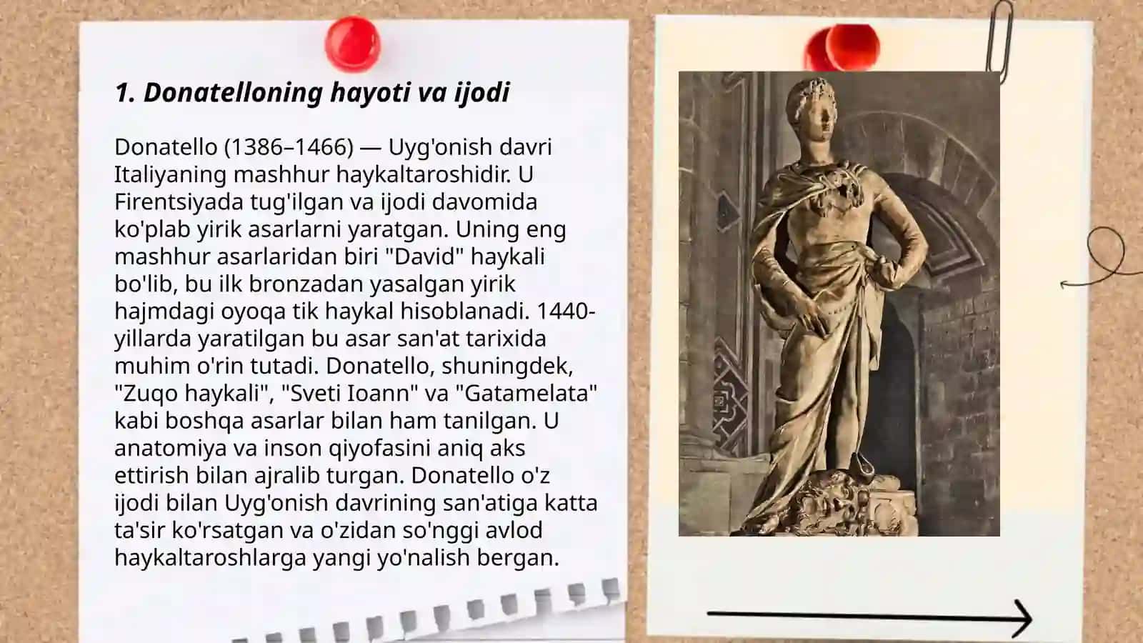 Donatello ijodi haqida 3