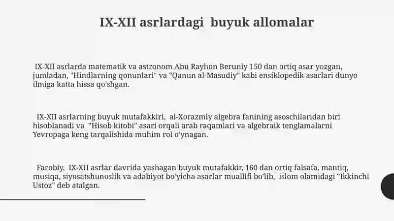 IX XII asrlarda ilm-fan va madaniyat ravnaqi 3