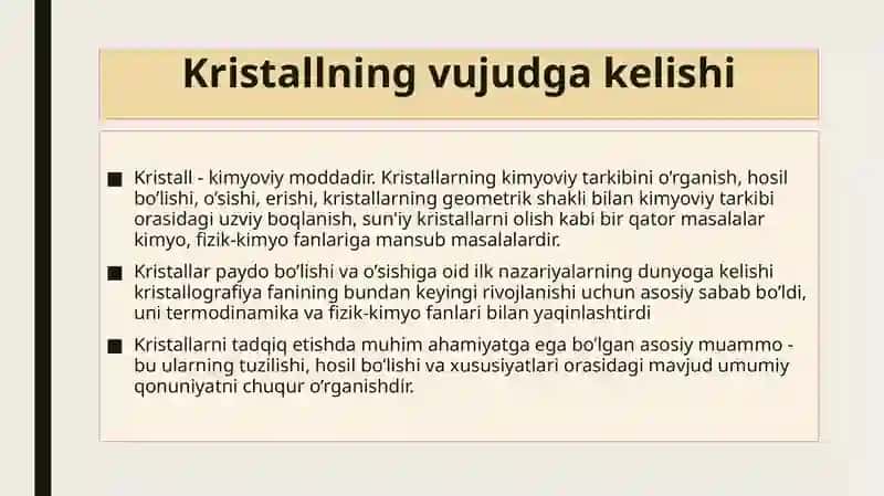 Kristallarning olinish usullari 3