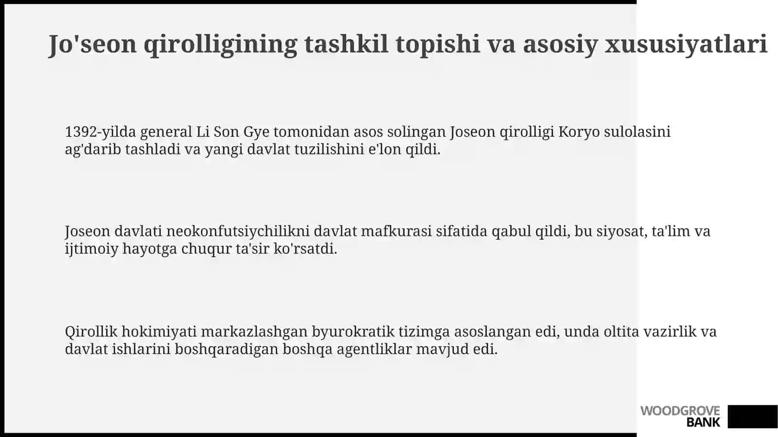 Choson qiroligining yuksalishi 3